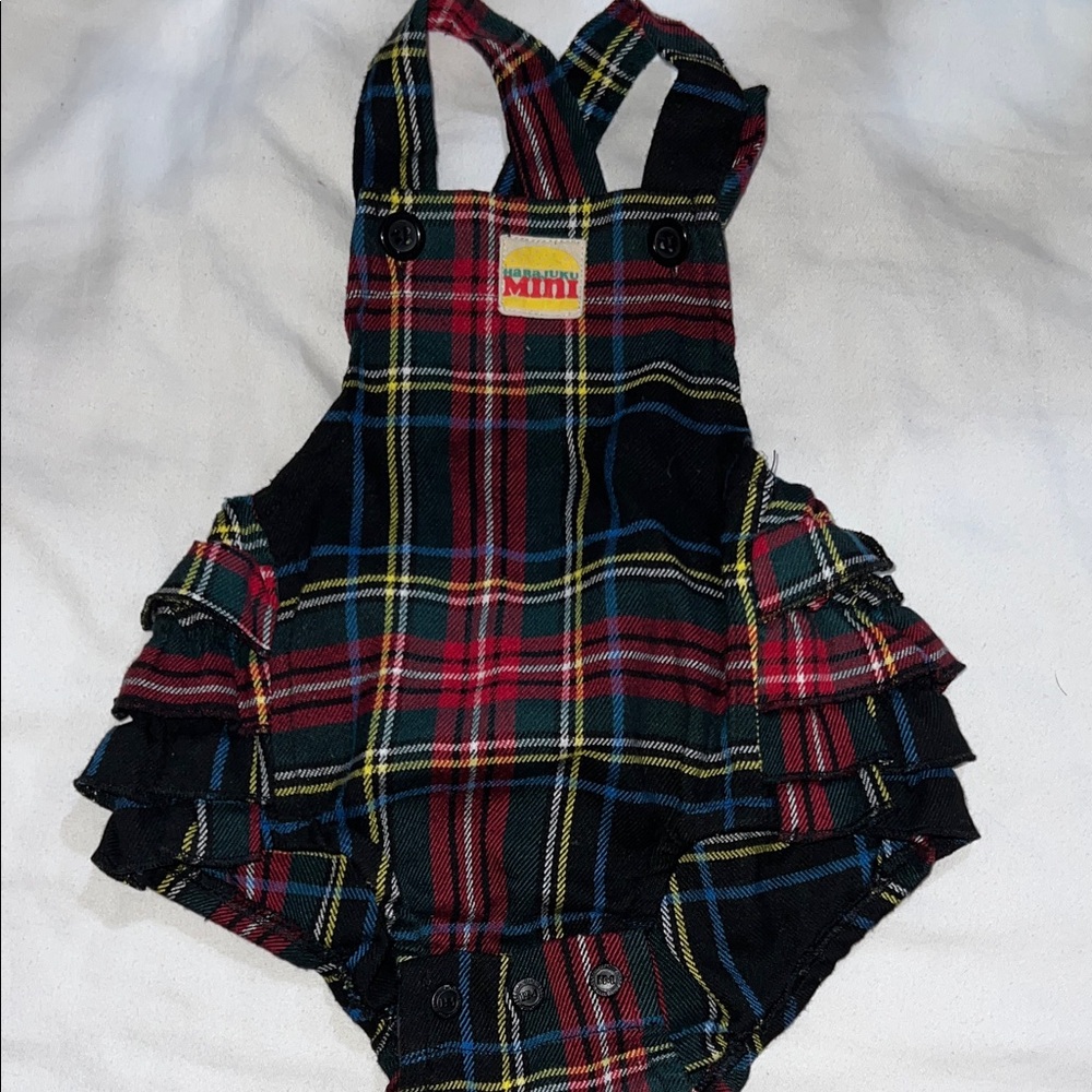 Harajuku Mini Plaid Baby Romper with Ruffle Details Babygirl Size 6M